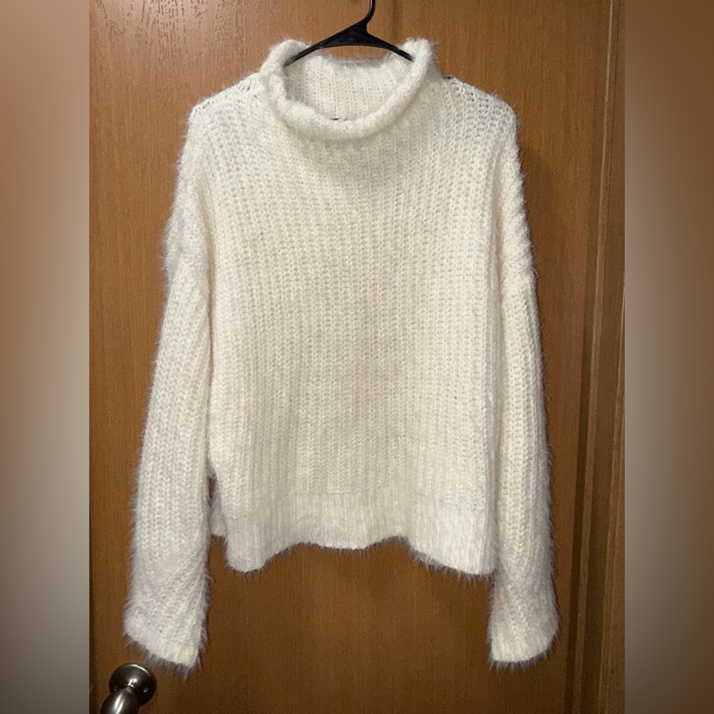 Express Cream Cowl Neck Sweater